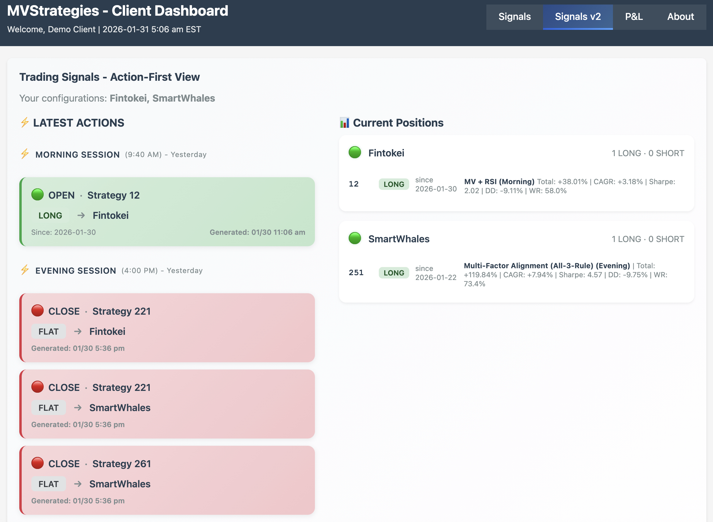 Client Portal Signals